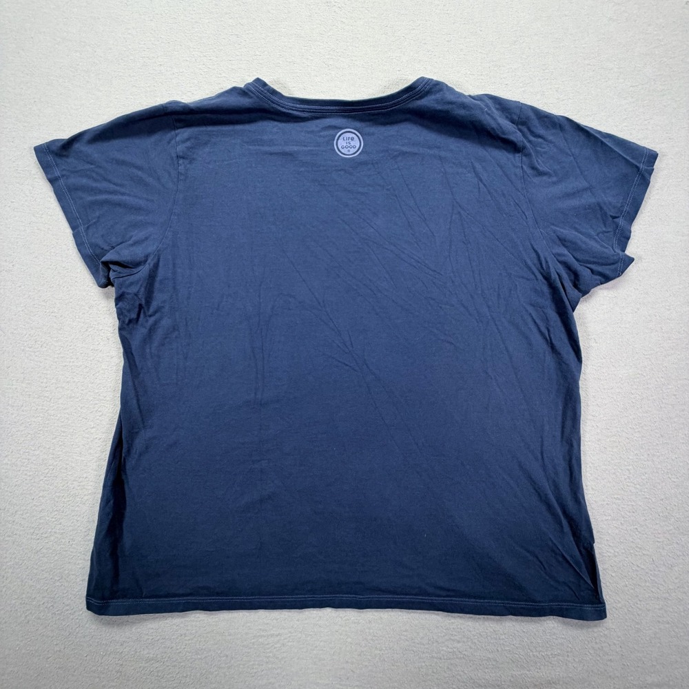 Life is Good Womens T-Shirt Crusher Navy Blue Heart Graphic XXL - Picture 6 of 7